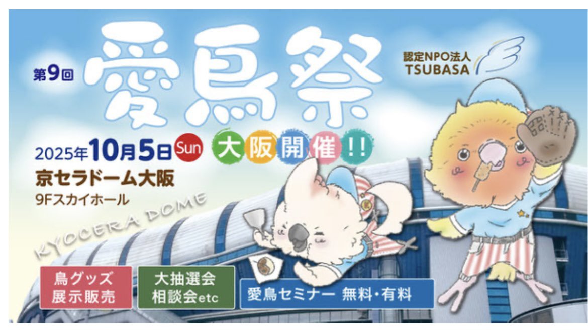 runrunstore's tweet image. 🩷るんるんストア🩷
出店のお知らせ📢
どちらも鳥イベントで初出店‼️
⭕️第18回
バードアンド
スモールアニマルフェア
8/2(土)10時〜17時
8/3(日)10時〜16時
東京都立産業貿易センター台東館7階
⭕️第9回 愛鳥祭
10/5(日)11時〜17時
京セラドーム大阪9Fスカイホール
お待ちしております