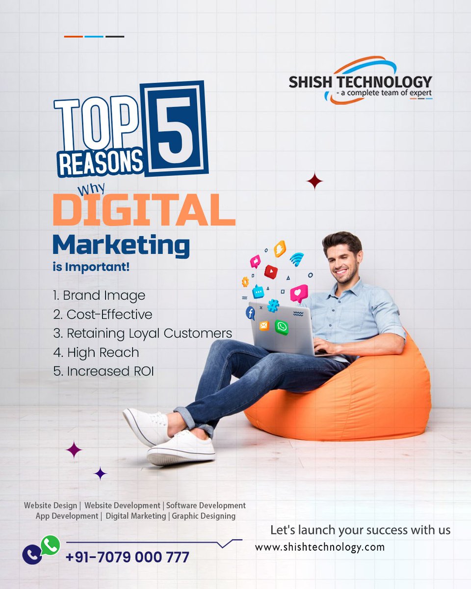 ShishTechnology's tweet image. Top 5 Reasons Why Digital Marketing Matters!
From building a strong brand image to boosting your ROI — it's time to go digital with impact! 📈
Ready to scale your business the smart way? Let’s launch success, together. 
 
#ShishTechnology #DigitalMarketing #ROIBoost #Patna