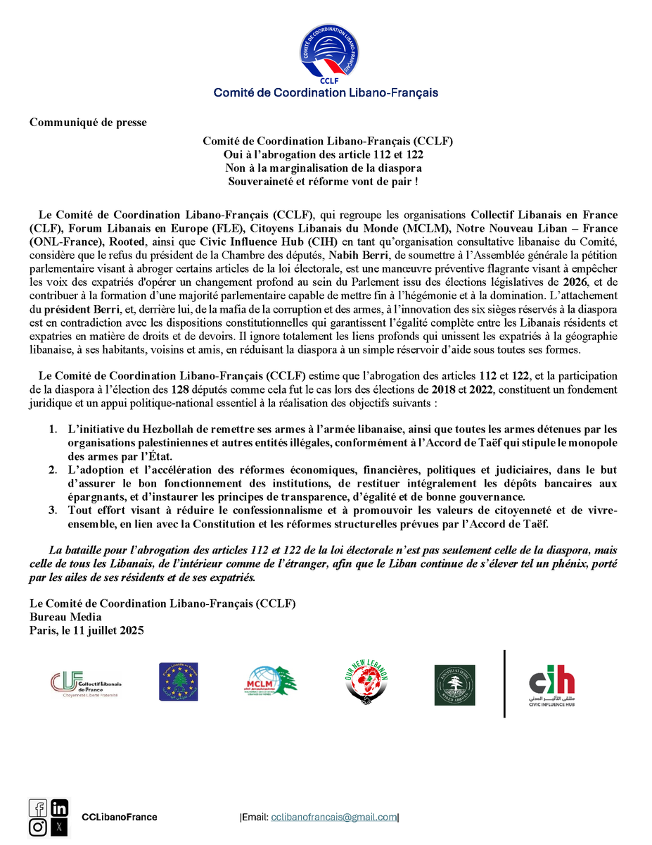 Comité de Coordination Libano-Français tweet media
