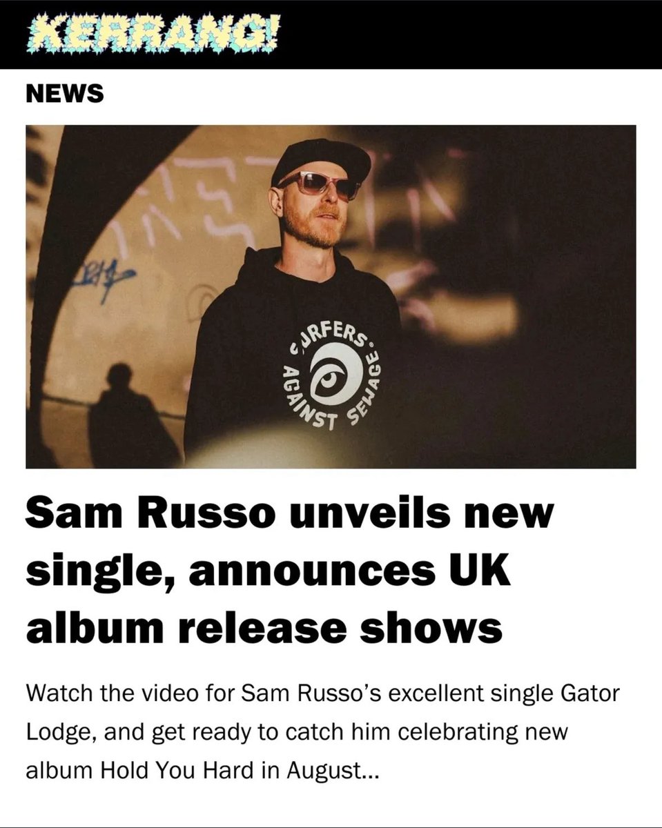 Thanks to our friends at <a href="/KerrangMagazine/">Kerrang!</a> for dropping the new video for Gator Lodge! Check out the article - kerrang.com/sam-russo-new-…