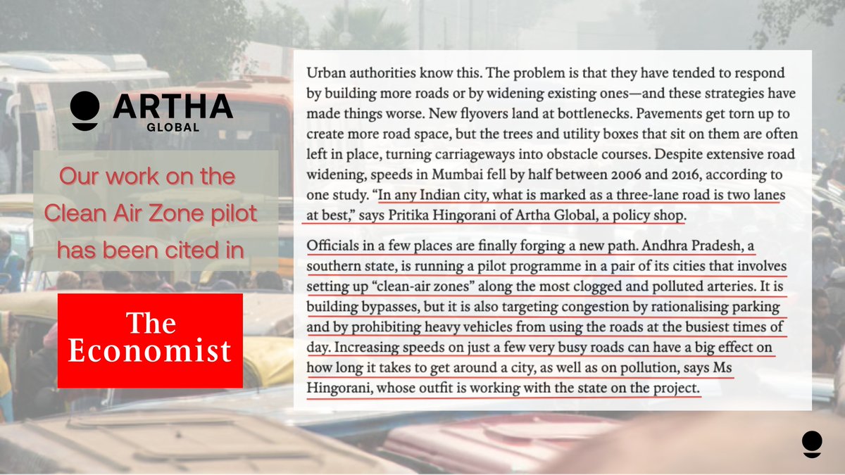 Artha__Global's tweet image. At Artha, we are implementing a novel pilot of Clean Air Zones in pollution hotspots in Visakhapatnam &amp;amp; Vijayawada.

Read more about our work: artha.global/project/clean-…
What are Clean Air Zones❓ artha.global/blog/artha-exp…
Economist coverage: artha.global/media_coverage…

@pritika13