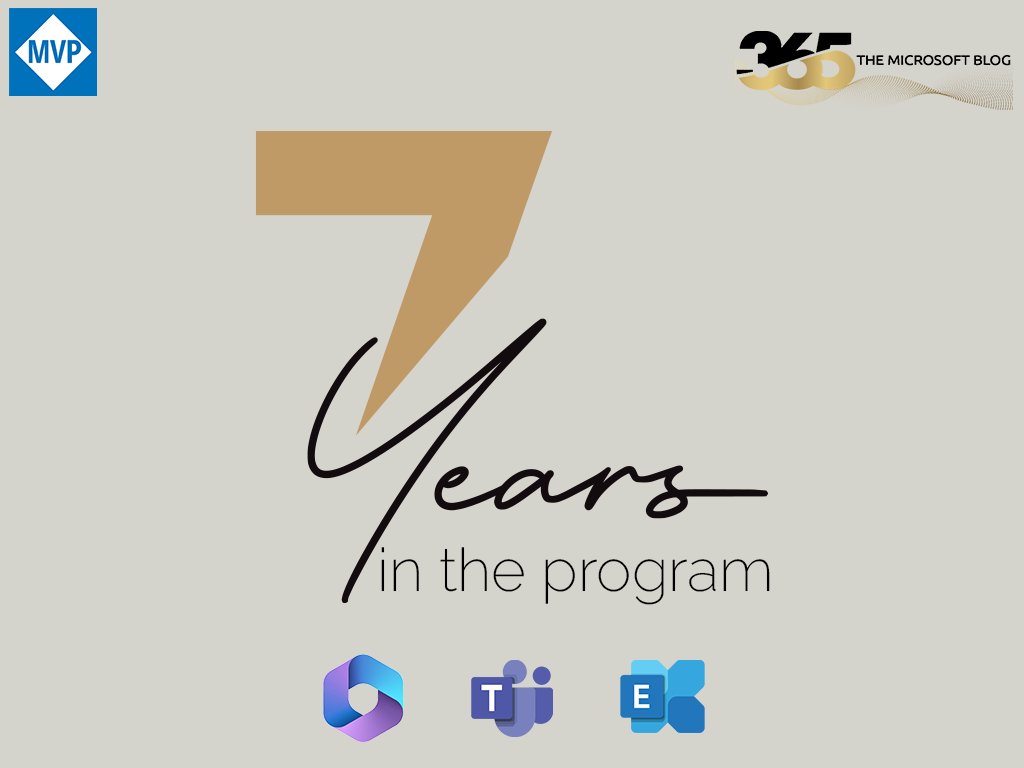 Received the Microsoft MVP Award for the 7th consecutive year! 
I am truly honored and grateful!
#MVPBuzz <a href="/MVPAward/">Microsoft MVP Communities</a>