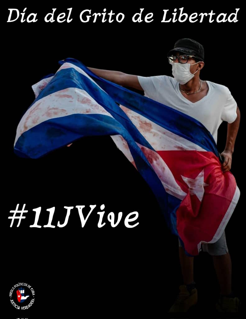 #11JVive
Honor, gloria y respeto para lo que tomaron las calles para EXIGIR libertad y se enfrentaron a la dictadura, muchos hoy se encuentran cumpliendo injustas condena en las mazmorras castristas.
#LibertadParaLosPresosPolíticos
#AbajoLaNarcoDictaduraCastrista
#PatriaYLibertad