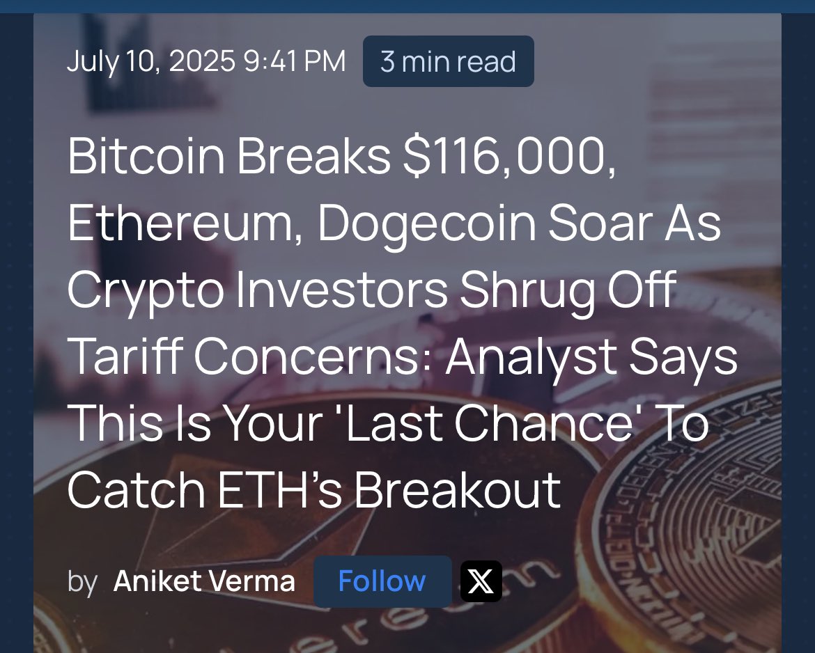 RavishMama's tweet photo. Crypto! Bout time people stop being scared about these tariffs so the bullrun can finally start! https://t.co/zA9IbKTef0