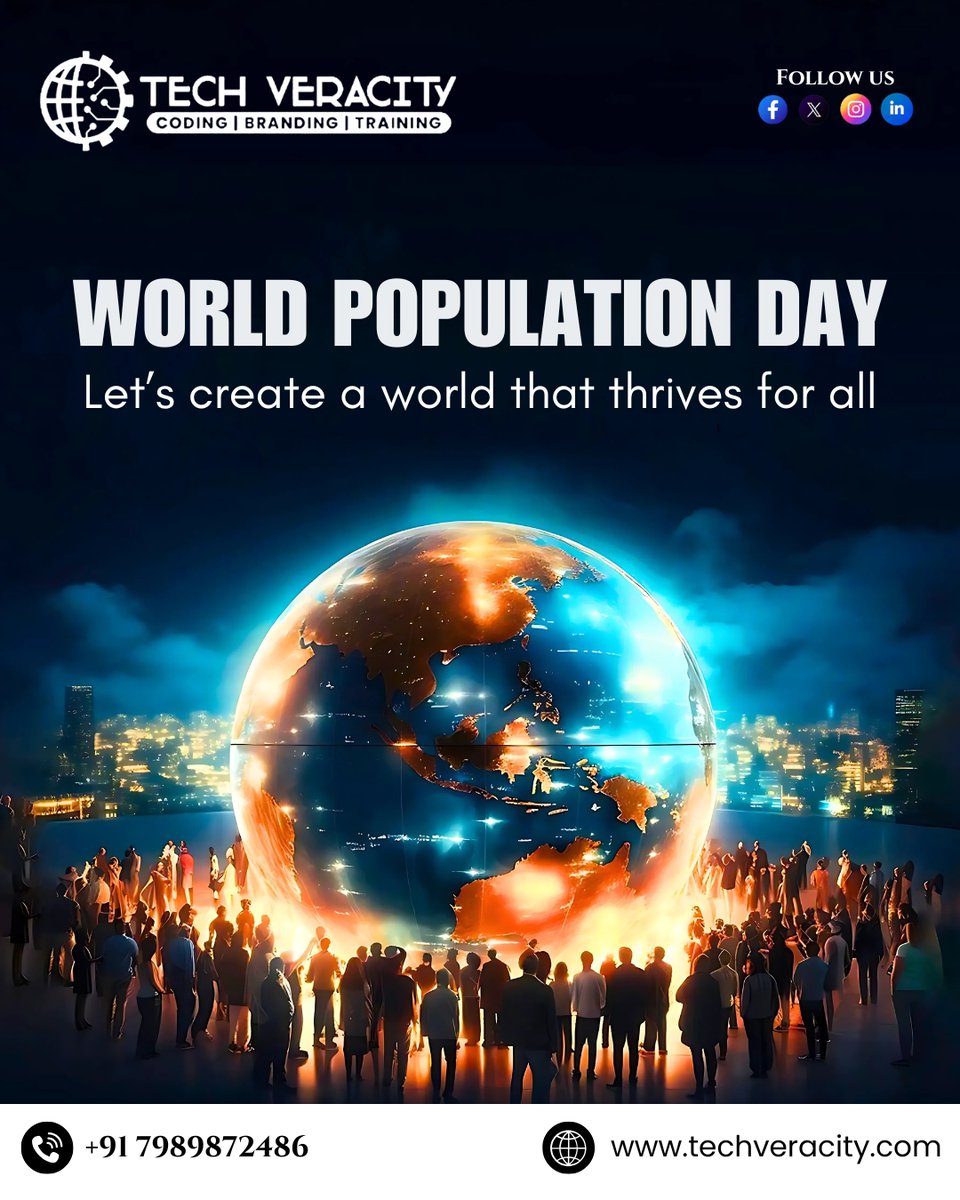 tech_veracity's tweet image. Happy World Population Day
At Tech Veracity, we believe in shaping a sustainable future where innovation meets responsibility.
Let’s unite to build a world that thrives — for everyone, everywhere!

📞 Contact: +91 79898 72486
🌐 Visit: techveracity.com

#WorldPopulationDay