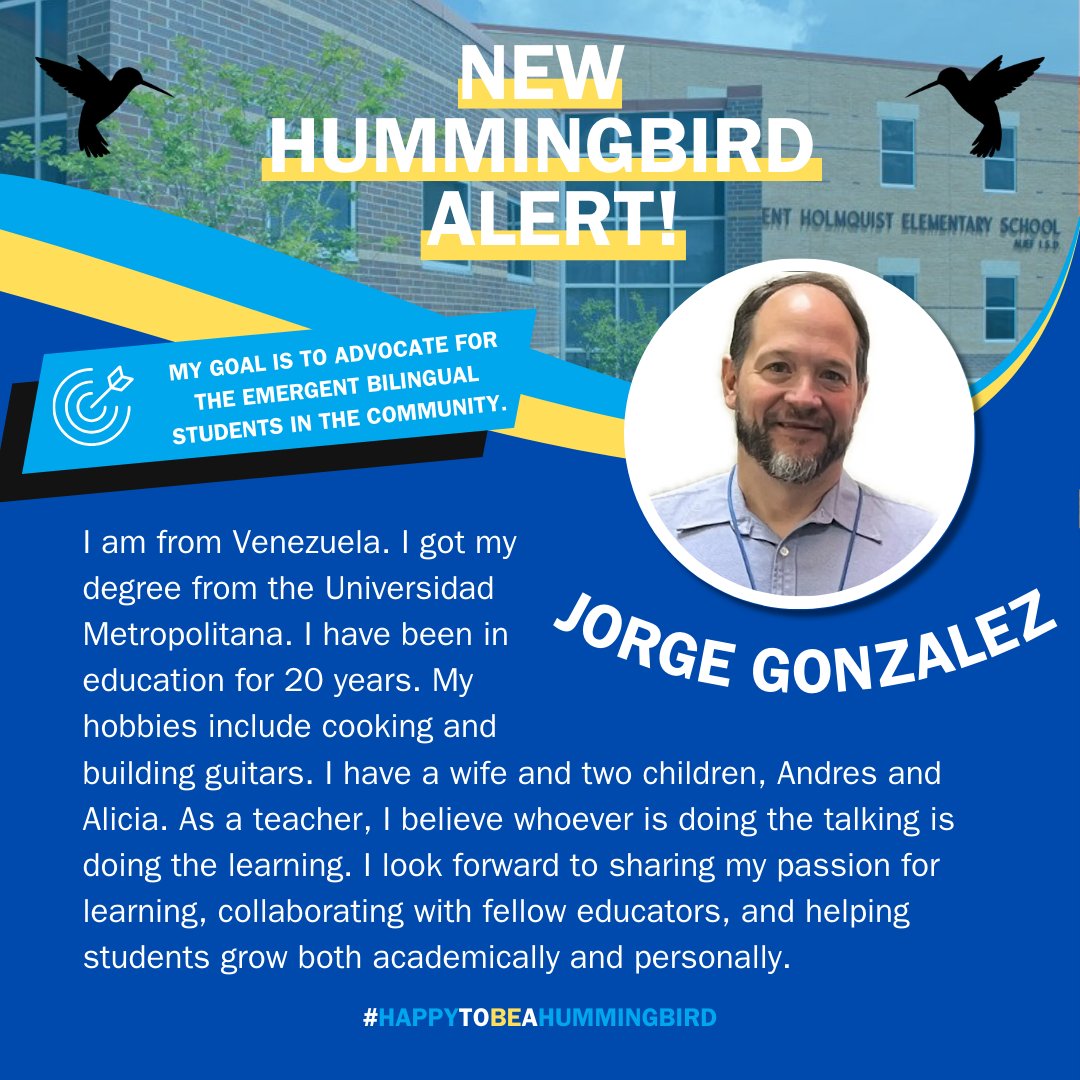 Holmquist Elementary (@holmquistes) on Twitter photo π Exciting news! π¦ We're welcoming the amazing Mr. Gonzalez to our flock! β¨ With his arrival, our new teachers have nearly 100yrs of joined educational wisdom! π It's giving "Game On! One Team, One Goal" spirit. π― π« #NewHummingbirdAlert #HappyToBeAHummingbird <a href="/JorgeRod_esl/">Jorge Rodriguez</a> π Exciting news! π¦ We're welcoming the amazing Mr. Gonzalez to our flock! β¨ With his arrival, our new teachers have nearly 100yrs of joined educational wisdom! π It's giving "Game On! One Team, One Goal" spirit. π― π« #NewHummingbirdAlert #HappyToBeAHummingbird <a href="/JorgeRod_esl/">Jorge Rodriguez</a>