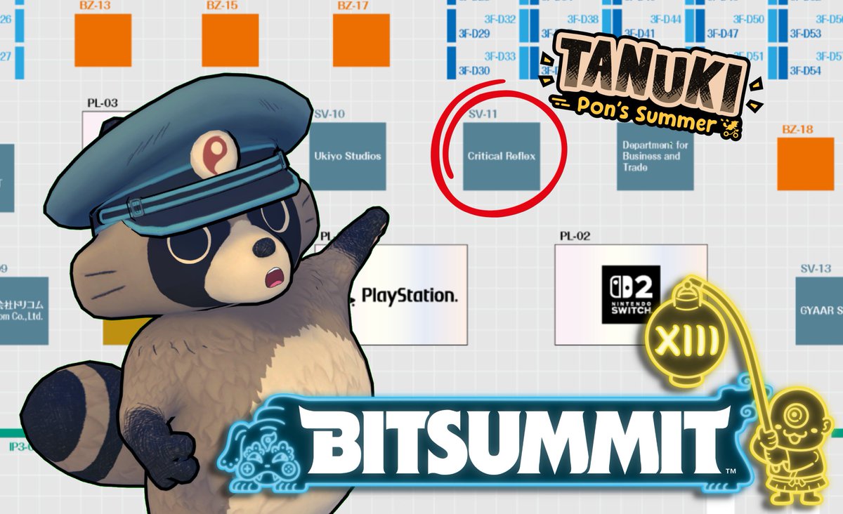 🔥NEXT WEEK <a href="/BitSummit/">BitSummit</a>! 🔥
Are you attending the beautiful &amp; hot, Kyoto for Bitsummit? 

We can't wait to see you! TANUKI: Pon's Summer will be playable for the first time in Japan. We have a whole host of goodies &amp; surprises for you! Please come say hello to Pon at booth SV-11👋