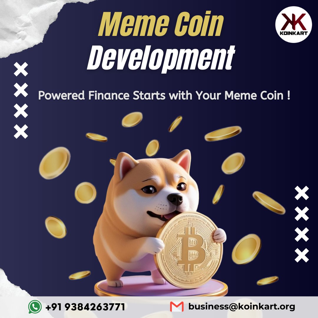 KoinKart's tweet image. Meme Coin Development turns trends into tokens. Projected to hit $925.2B by 2035, we create meme inspired coins with secure smart contracts, strong tokenomics &amp;amp; viral community power

Visit: koinkart.org/meme-coin-deve…

#MemeCoinDevelopment #stockmarketcrash #Altseason2025 #Nifty50