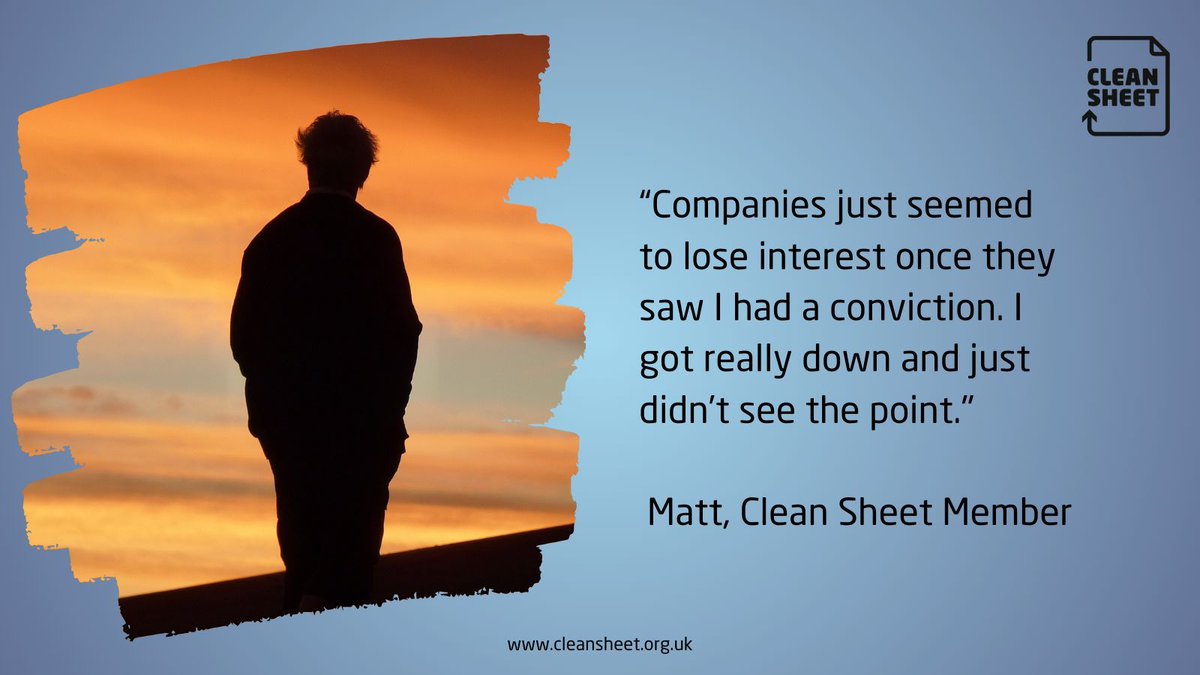 Clean Sheet provides invaluable one-to-one support to its Members (people with a criminal conviction) because searching for work if you have a conviction can be incredibly difficult.
#challenging bias #freshstart #newbeginnings