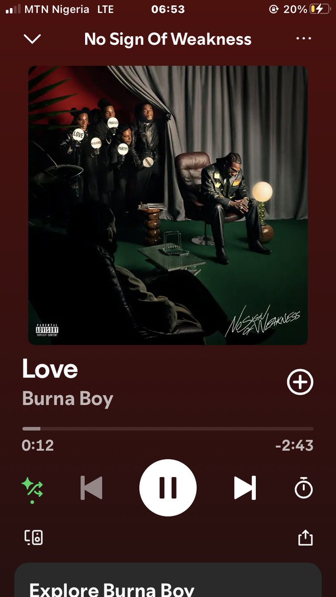 Hard to pick the hardest but this one’s are my top 3 for now . 
If you’re a musical genius you will understand this album is not for the faint hearted 🔥 
#NOSIGNOFWEAKNESS 
#NSOW