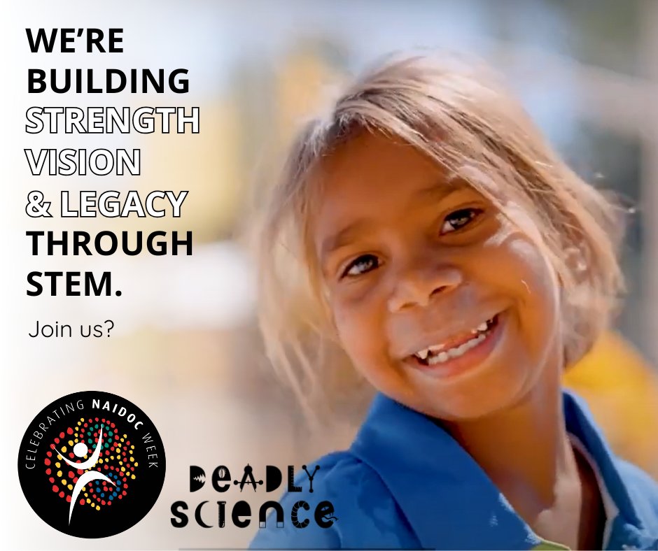 DeadlyScience's tweet image. This NAIDOC Week, DeadlyScience is building Strength, Vision &amp;amp; Legacy through STEM 🌱🔬🌏 
Help us empower the next generation of First Nations scientists.

👉 deadlyscience.org.au/support-us/

#NAIDOC2025 #NextGenStrengthVisionLegacy #DeadlyScience