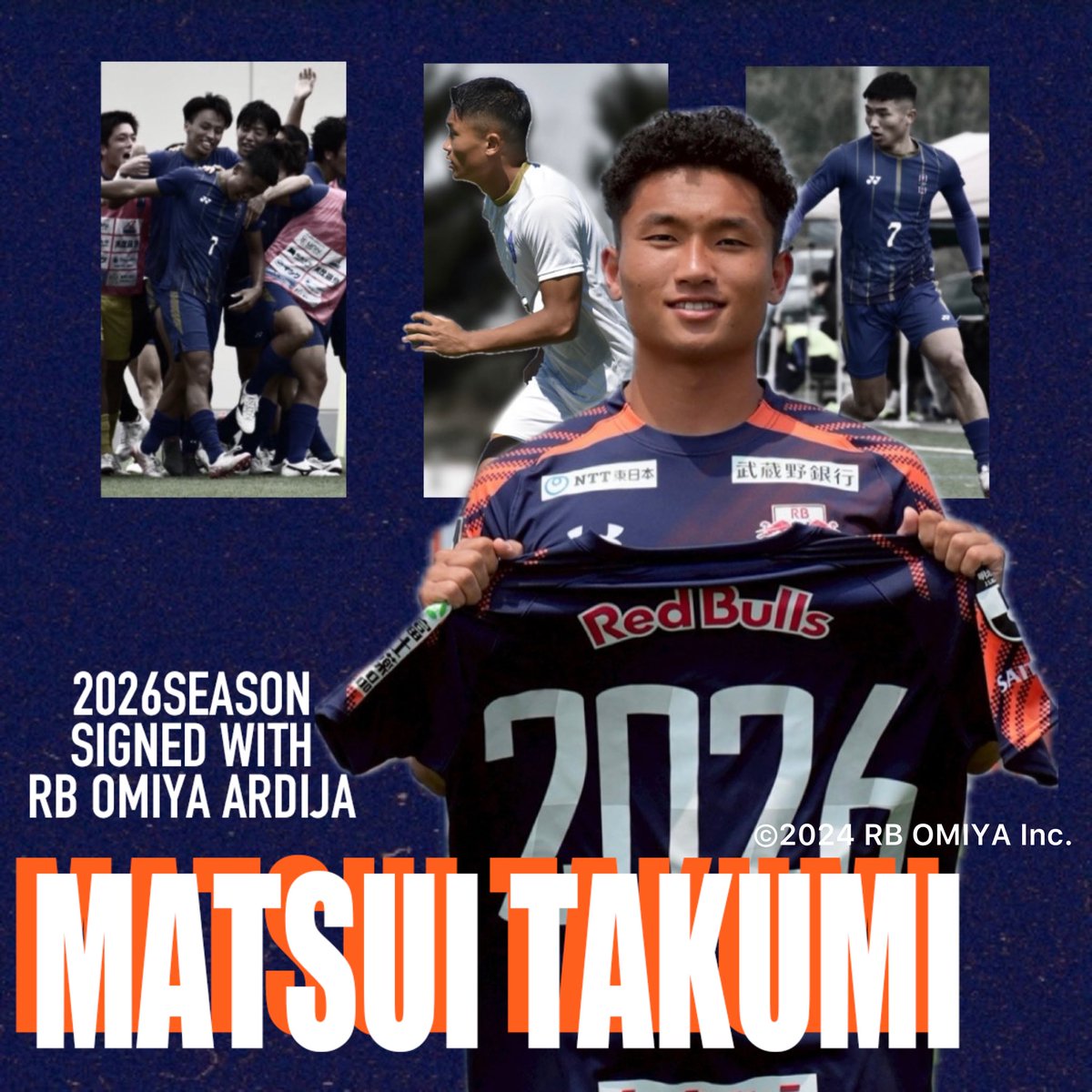hannansoccer's tweet photo. 【進路内定のお知らせ】
この度、弊部に所属しております #松井匠(4年/ 高知高校)が2026シーズンよりRB大宮アルディージャ(@Ardija_Official )へ加入及び2025シーズンよりJFA･Jリーグ特別指定選手として認定されましたことをご報告いたします。

詳細はRB大宮アルディージャ公式をご覧ください。 https://t.co/j7VXZdM5C9