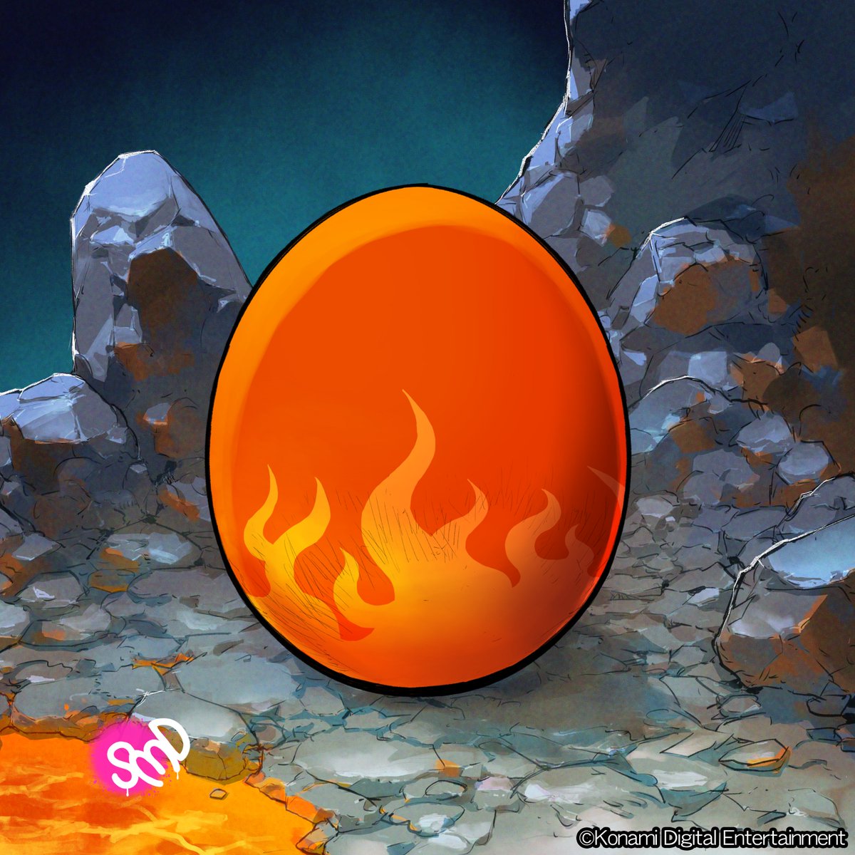Oren573's tweet image. ◤キャラクター紹介『火竜のタマゴ』◢

レッドドラゴンのタマゴ。赤くて触ると熱い。

クラス：★
属性：火
種族：ドラゴン

原案：オレカバトル
イラスト：SMD

👇詳細はここをチェックだ！
orenbox.notion.site/20ab36905d2480…

#OREN図鑑 #OREN #オレン #オレカバトル