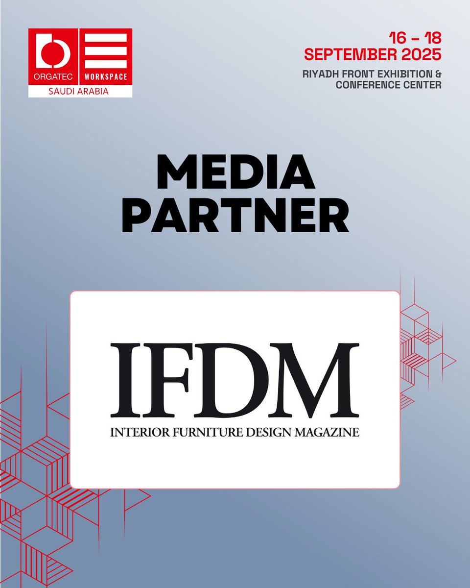 OrgatecSaudi's tweet image. Welcoming IFDM as a Media Partner!💡🎉

A leading voice in the trade and project sector, IFDM spotlights excellence in luxury and design furnishings, bringing professionals together through its print and digital platforms. 

#OrgatecWorkspaceKSA #IFDM #SaudiArabia