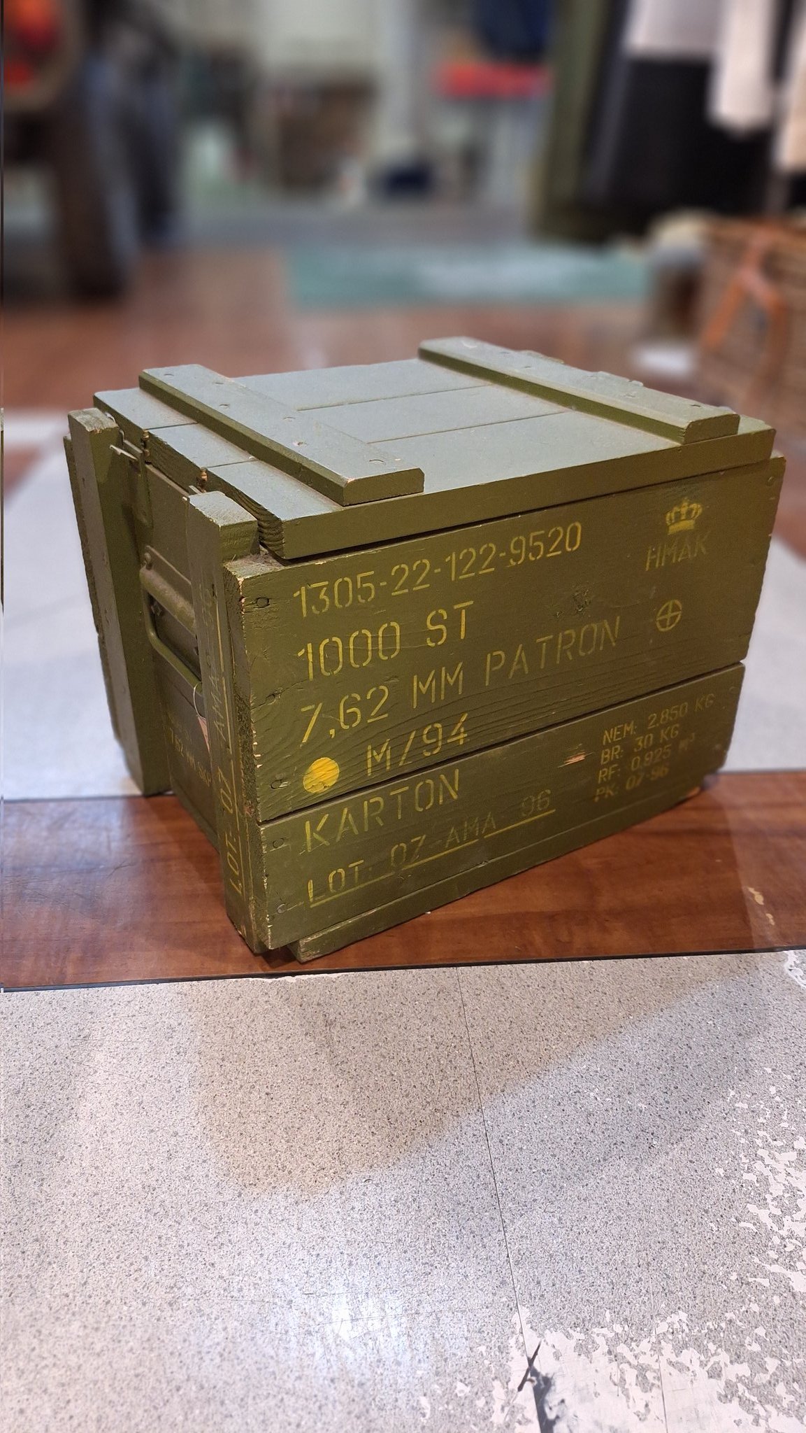 スゥエーデン軍アンモボックス スウェーデン軍 実物◾️ビンテージ 木製アンモボックス 木箱