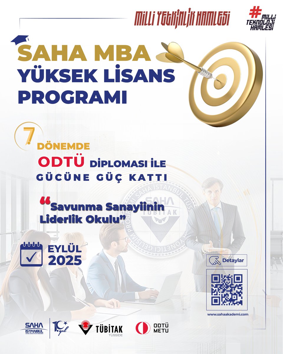 sahaistanbul's tweet image. 🚀 Savunma Sanayiinin Liderlik Okulu SAHA MBA, 7. Döneminde ODTÜ Diploması ile Gücüne Güç Kattı!

Savunma, havacılık ve uzay sanayii yöneticilerine özel olarak tasarlanan SAHA MBA Yönetici Gelişim Programı, ODTÜ iş birliğiyle artık uluslararası düzeyde, tezsiz yüksek lisans…