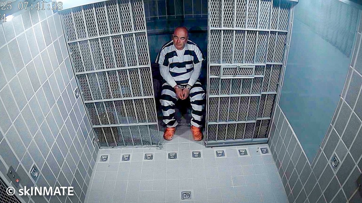 The cell floods with harsh light. I'm still here - chained, shackled, wrapped in black and white stripes. No escape, no sound. Just the cold echo of control... and the waiting. #Prisoner #Captive #Chained #StripedUniform #prisonroleplay