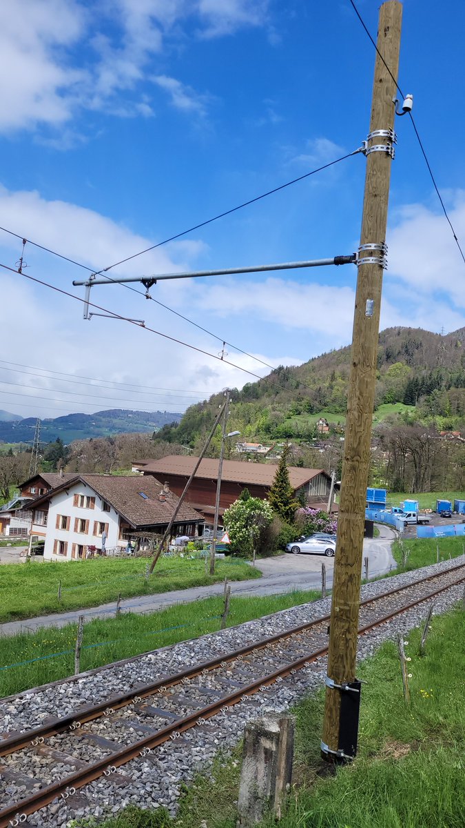 NoelDolphin's tweet image. Today I will be mainly thinking about.... some lines in Switzerland are still installing wooden masts and I quite like it.