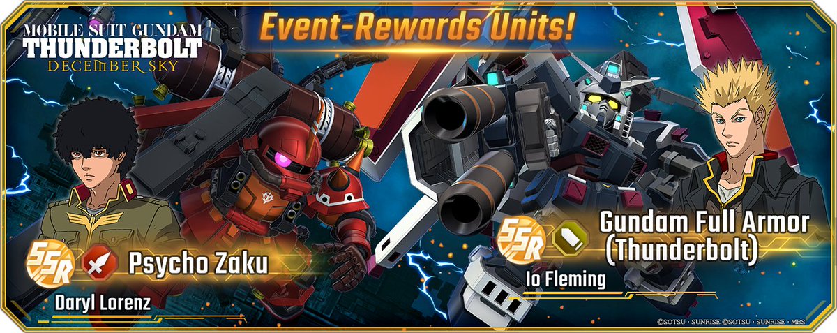 ggene_eternalEN's tweet image. ◤━━━━━━
#GundamEternal
New &quot;Mobile Suit Gundam Thunderbolt: December Sky&quot; Story Event Now On!
━━━━━━━◢

Period
Ongoing - 7/31 11:59 (JST)

*Check the in-game notice for details.
#GGeneration #GGen