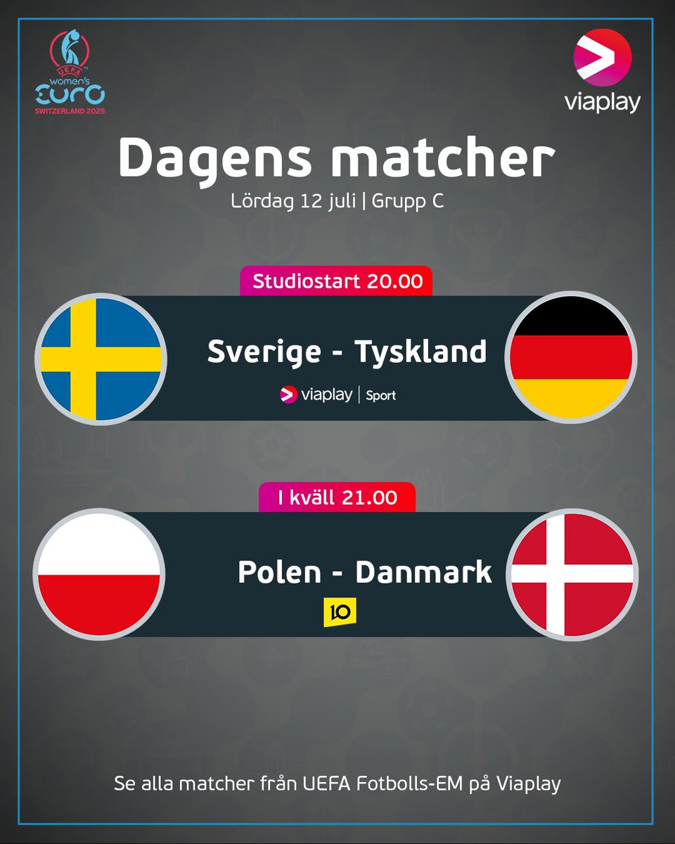 Mycket på spel för Sverige ikväll – kryss är tillräckligt för gruppseger 🫶🇸🇪

📺 EM-studion: 20.00 på Viaplay Sport &amp; Viaplay