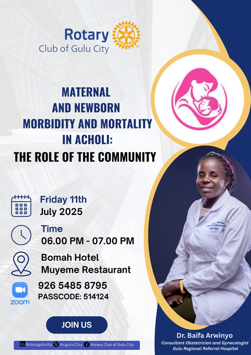 Join us this evening to discuss maternal and child health in Acholi and the community's role.