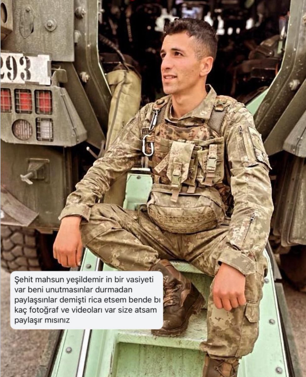 Şehit Piyade Sözleşmeli Er Mahsun YEŞİLDEMİR’in vasiyeti Beni Unutturmasınlar.

Unutmuyoruz Unutturmuyoruz