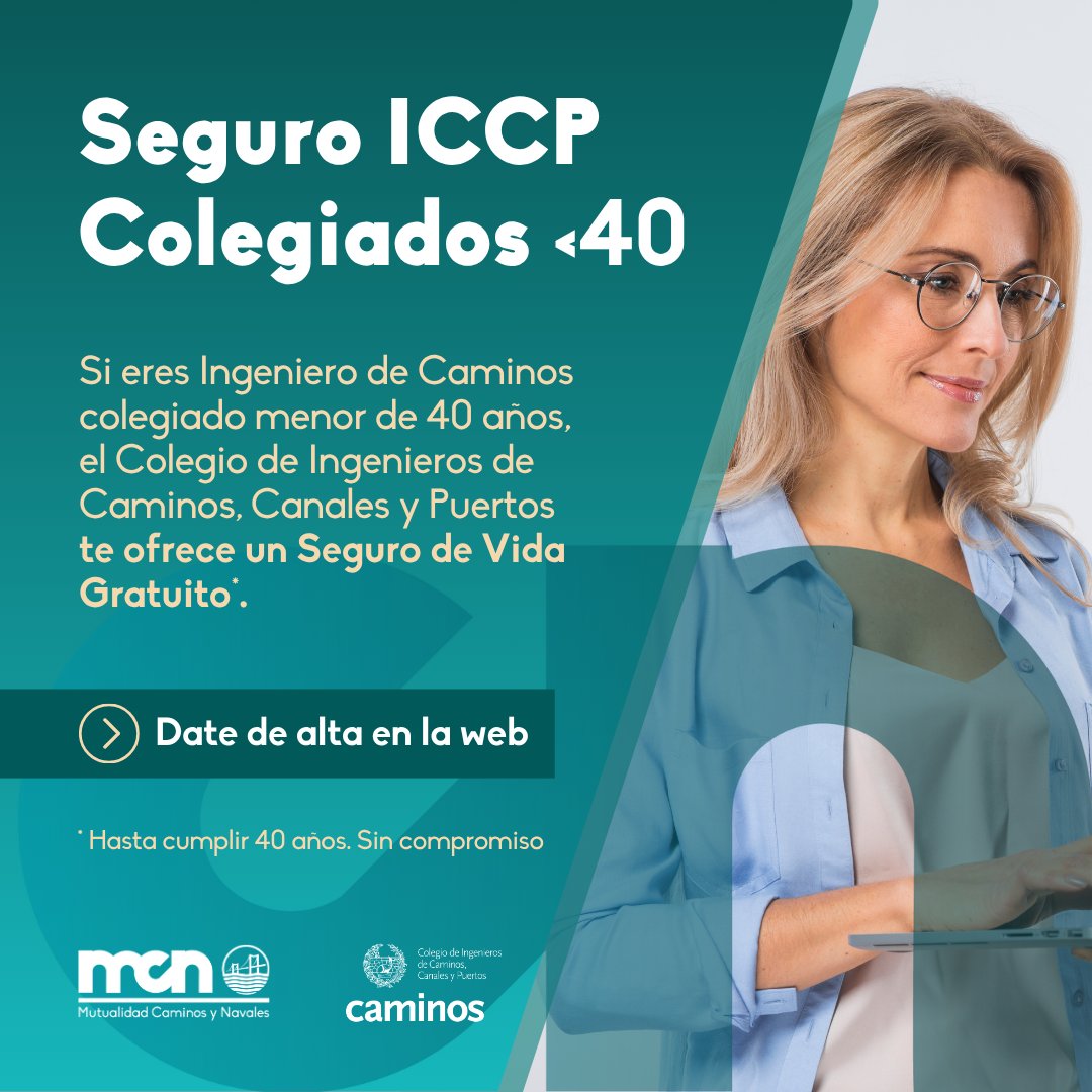 ¿Qué te ofrece este seguro? Flexibilidad, coberturas adaptadas... Pensado para tu etapa profesional.
Si eres menor de 40 y colegiado, te interesa
¡Actívalo hoy mismo! 👉 mutualidadcaminosynavales.es/seguro-jovenes… 

#MutualidadCaminosyNavales #JovenesColegiados