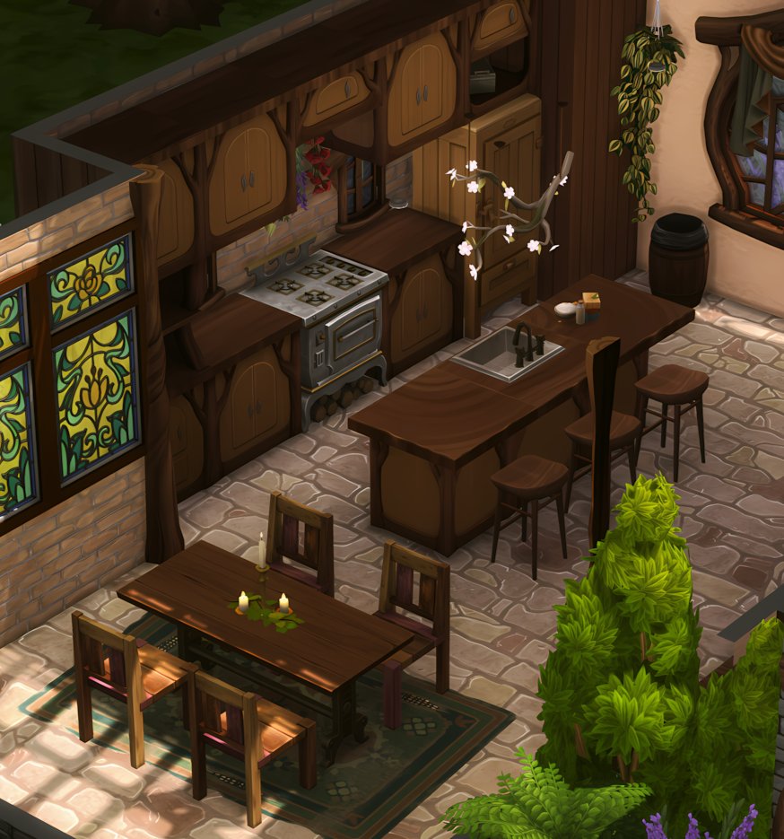 I actually really like these counters even if the counter tops are a little bit wonky ✦ #Sims4