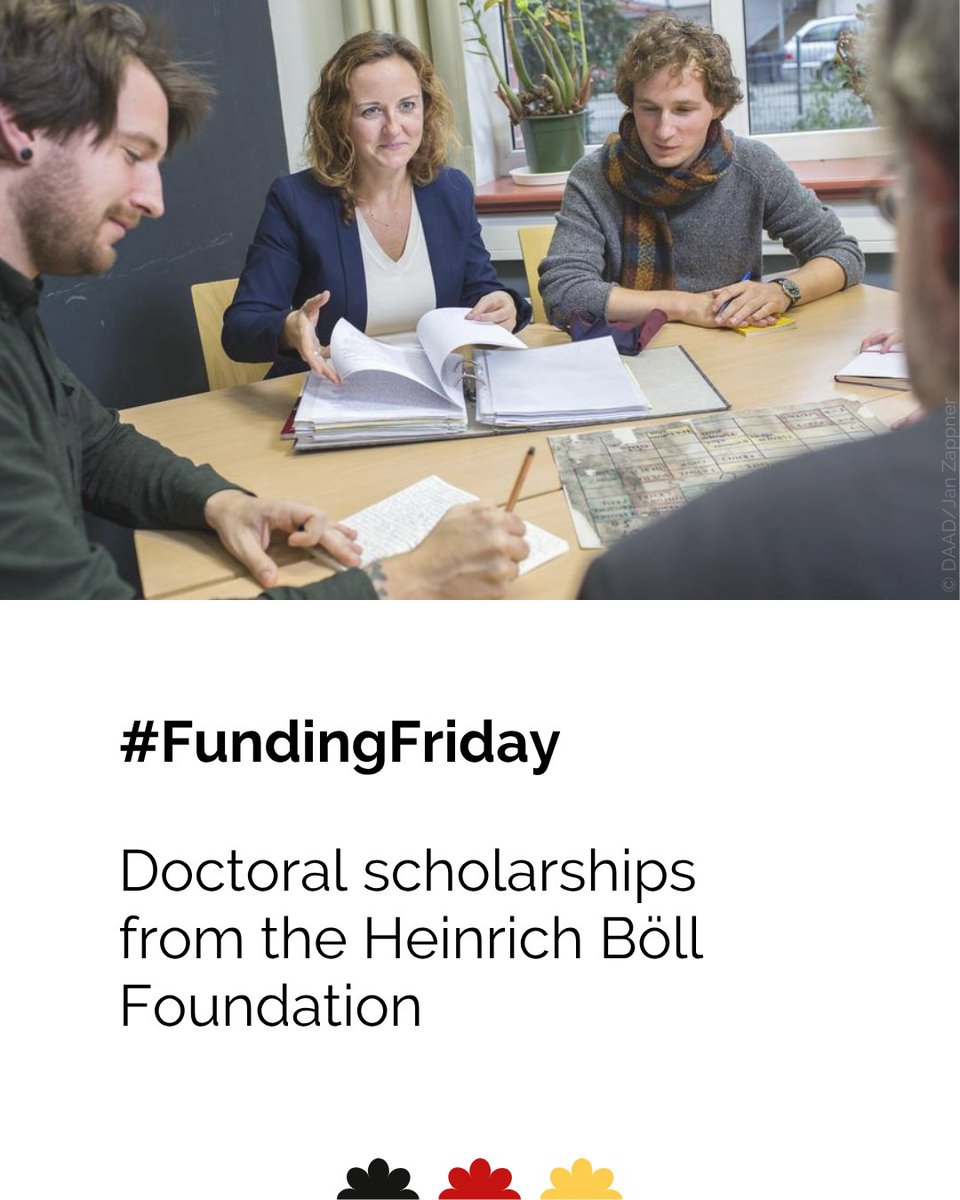 ResearchGermany's tweet image. 🌱 Germany's Green political foundation is accepting applications from (future) PhD students until 1 September here 🗓️👉 sohub.io/c5xv
The foundation supports (PhD) students from all subjects who affirm the goals of the Green project with scholarships.
#FundingFriday
