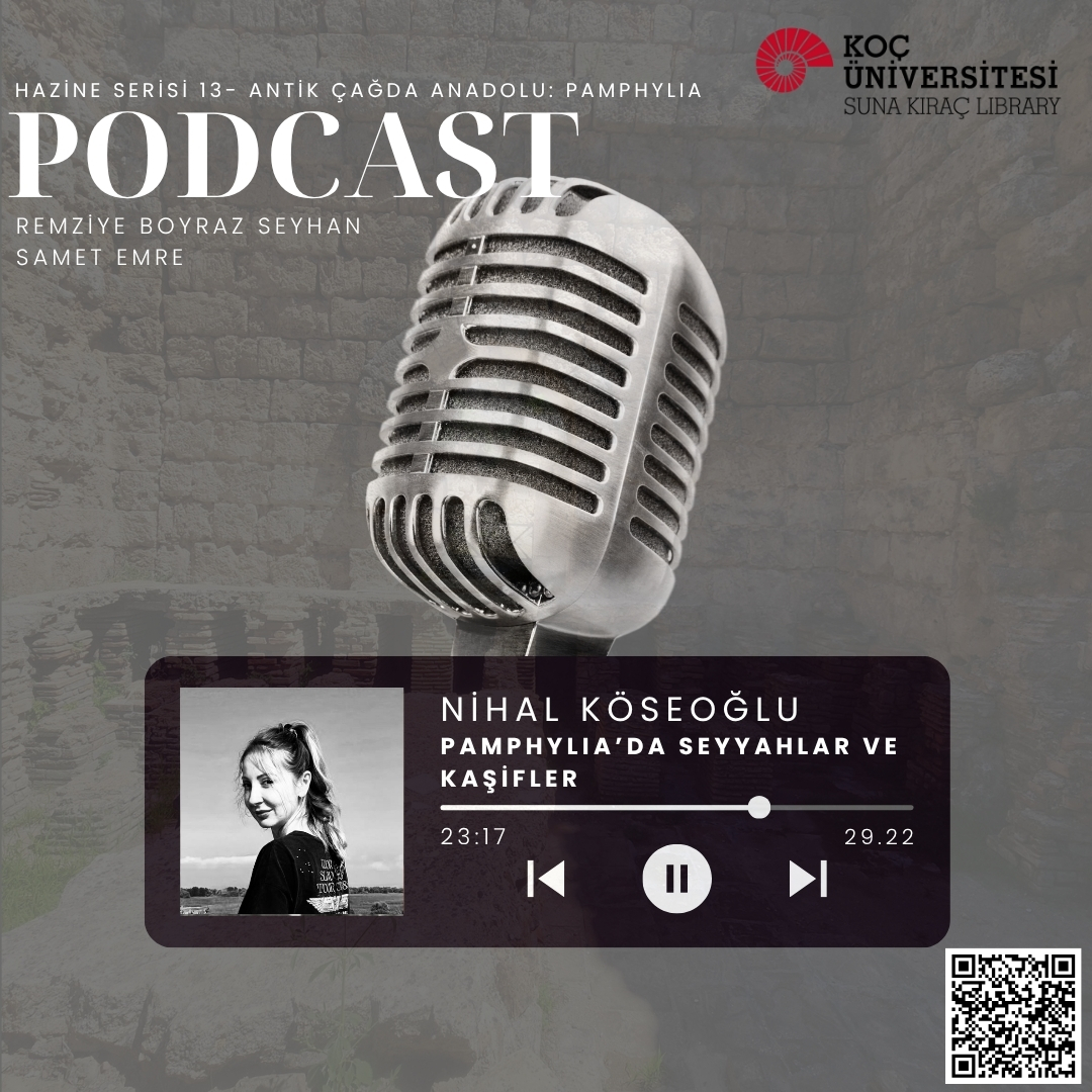 SunaKiracLib's tweet image. Hazine Serisi 13 – Antik Çağda Anadolu: Pamphylia teması kapsamında gerçekleştirdiğimiz bu podcast yayınında, bölgeyi ziyaret eden seyyahlar ve kaşiflerin gözlemleri üzerinden Pamphylia'nın tarihine ışık tutulmaktadır. Antik kentlerin keşfi, arkeolojik betimlemeler ve kültürel…