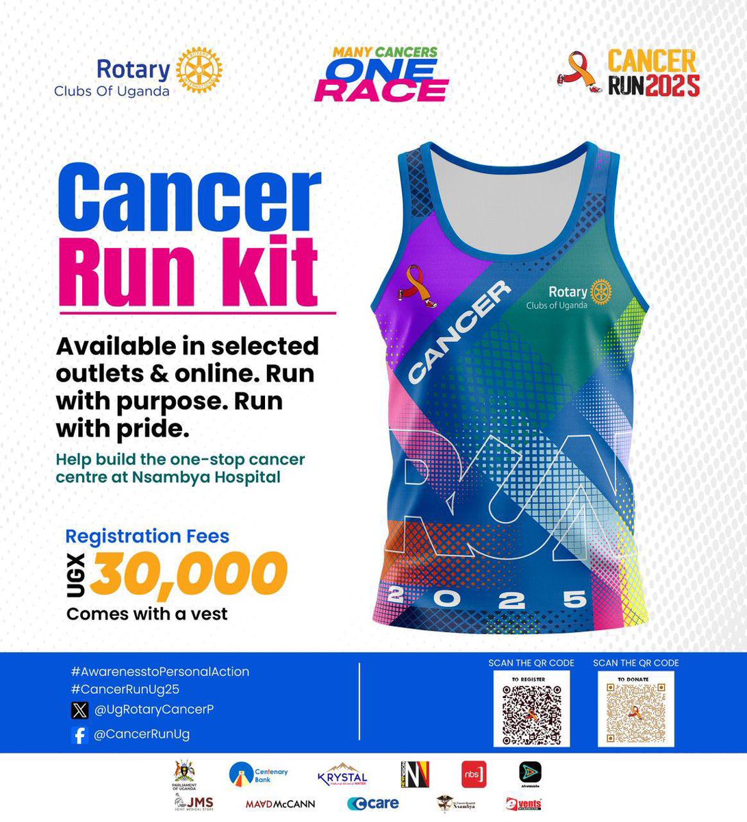 Lace up and make a difference! Join us for the Rotary Cancer Run, Grag yourself a kit at only Ugx 30,000.
To register : register.rotaryugandacancer.org
See y’all on 31st August ‘25

#CancerRunUg25