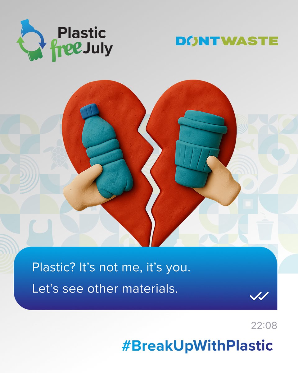 Plastic? It’s not me, it’s you. Let’s see other materials. 💔

It’s time for a low-waste relationship. This #PlasticFreeJuly, we’re choosing partners that last — like glass jars, steel straws, and cloth bags. Because staying in a toxic relationship (with plastic) just isn’t it.