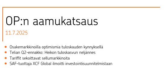 Perjantain Aamukatsaus: <a href="/OP_Ryhma/">OP</a> <a href="/OPsijoittaminen/">OPxSijoittaminen</a>
#sijoittaminen #säästäminen
