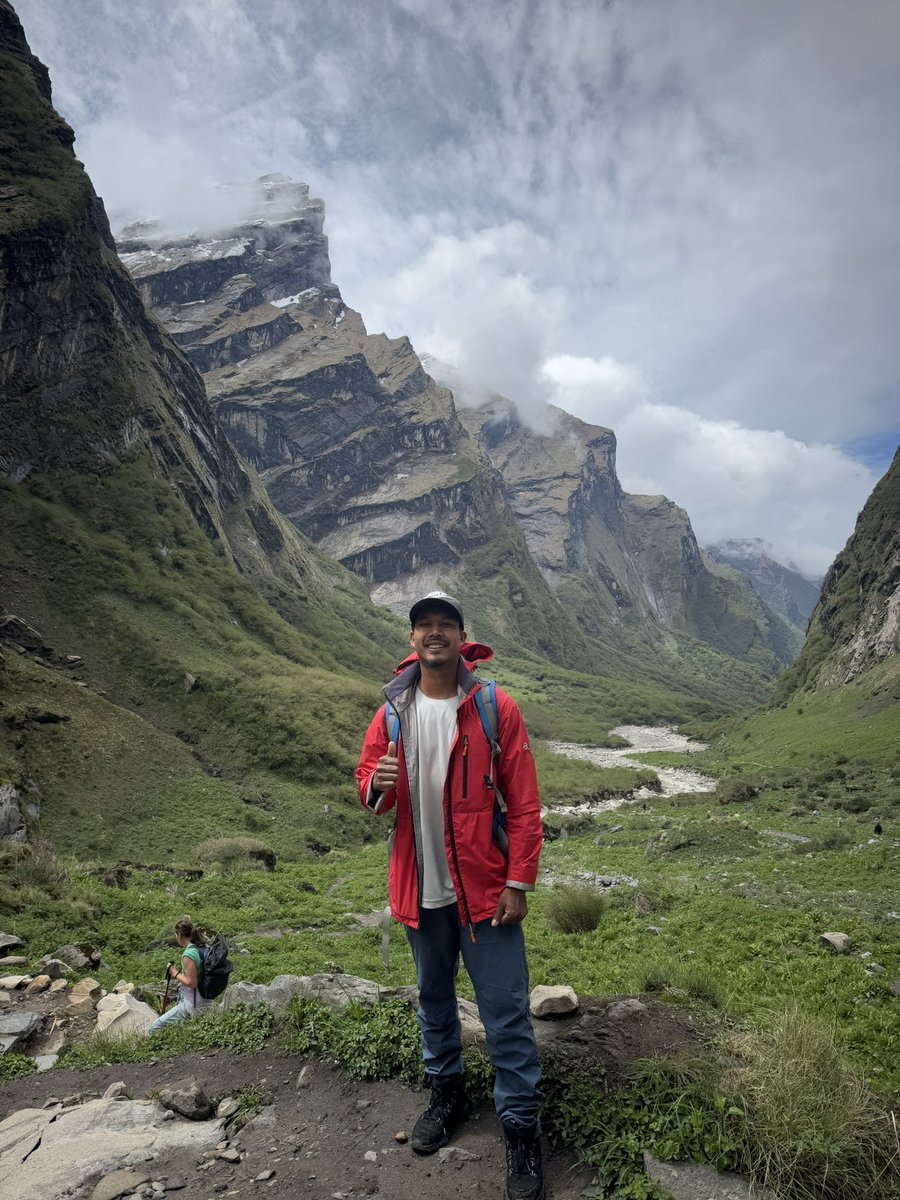 npdareadventure's tweet photo. Day 3: Deurali ➡️ Annapurna Base Camp (4130m)
Started at 9AM, lunch at Machhapuchhre Base Camp, and made it to ABC in 5 hours. No mountain views due to rain, but the landscapes were stunning. Nature always finds a way to impress. 🌧️🏔️ #AnnapurnaTrek #NepalAdventure https://t.co/jD8fMayHMw