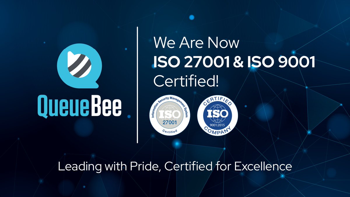 Im_QueueBee's tweet image. We are proud to announce that we are officially ISO 27001 and ISO 9001 certified! 🏆

This is a major milestone that reflects our unwavering commitment to excellence in both information security and quality management✅

#QueueBee #ISOCertified #ISO27001 #ISO9001