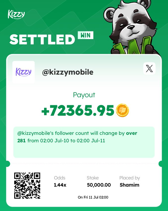 Gmonad / Gkizzy! Another day, another bet, another WIN on <a href="/kizzymobile/">Kizzy</a>! 💜