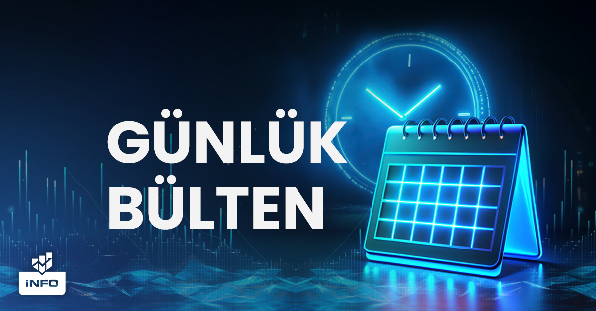 Bugün günlük bültenimizden ajandalarınıza not etmeniz gereken başlıklar neler?

🔜 TÜİK, Mayıs ayına ilişkin sanayi üretimi ve inşaat maliyet endeksi verilerini yayımlayacak.

🔜 TCMB, Mayıs ayına ilişkin ödemeler dengesi raporunu yayımlayacak.

🔜 TÜİK, Mayıs ayının ciro
