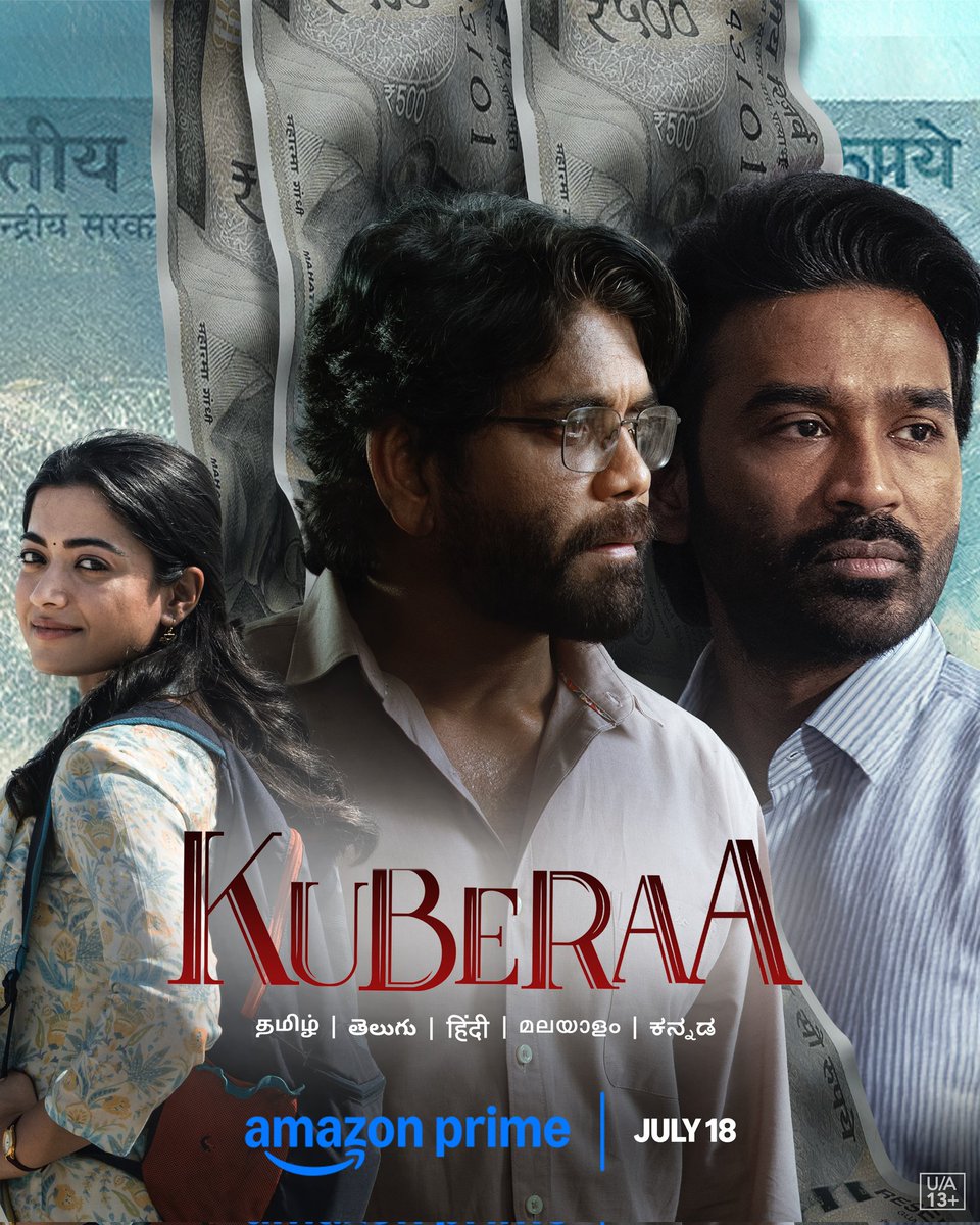 #Kuberaa digital from July 18 at Prime Video.

Starring - Dhanush, Nagarjuna &amp; Rashmika Mandanna.