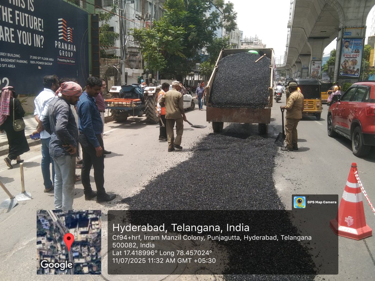 Zonal Commissioner Khairatabad, GHMC (@zc_khairatabad) on Twitter photo Pothole filling special drive taken up near Errum Manzil Metro Station, 91-Khairatabad Ward, Khairatabad Circle.
Focused on ensuring smoother and safer roads for commuters.<a href="/CommissionrGHMC/">Commissioner GHMC</a> <a href="/gadwalvijayainc/">Vijayalaxmi Gadwal, GHMC MAYOR</a> <a href="/PrlsecyMAUD/">Prl Secy MAUD.</a> <a href="/GHMCOnline/">GHMC</a> Pothole filling special drive taken up near Errum Manzil Metro Station, 91-Khairatabad Ward, Khairatabad Circle.
Focused on ensuring smoother and safer roads for commuters.<a href="/CommissionrGHMC/">Commissioner GHMC</a> <a href="/gadwalvijayainc/">Vijayalaxmi Gadwal, GHMC MAYOR</a> <a href="/PrlsecyMAUD/">Prl Secy MAUD.</a> <a href="/GHMCOnline/">GHMC</a>