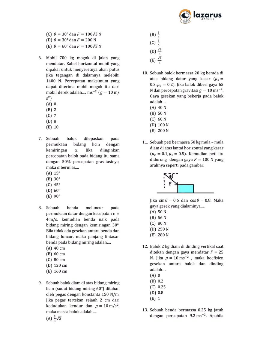 studywithbloom's tweet image. ⋆˚꩜｡LATSOL TKA FISIKA
✮ materi | bagian 2 |

📚 SOAL: DINAMIKA GERAK
#studywithbloom jejak💌

#studytwt #snbt2026 #tka #AMBISVERSE