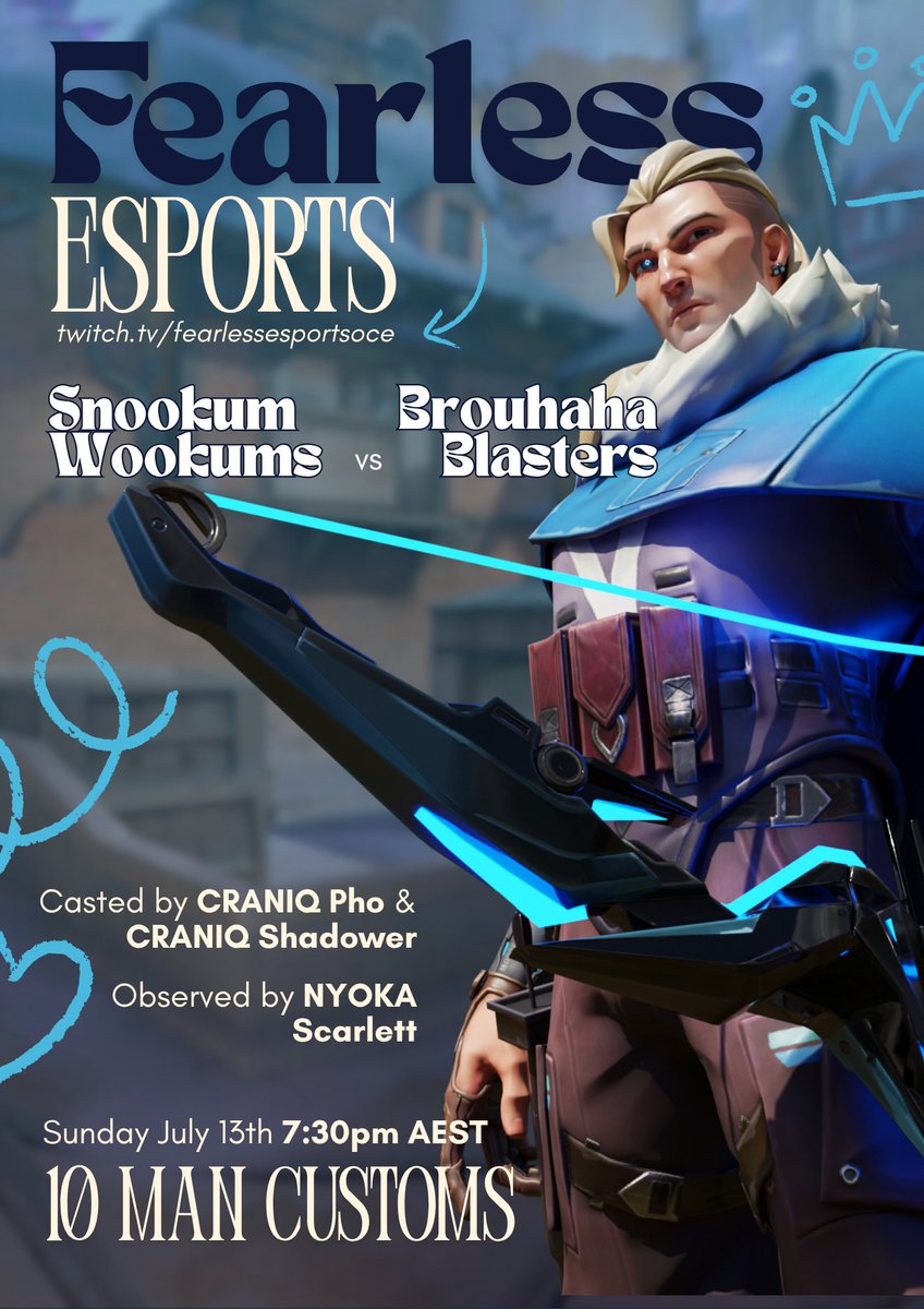 Hope you guys are excited (I SURE AM) 😁😁

Don’t forget to tune into FX’s first community 10 man on our twitch channel 💙

Casted by <a href="/tireypho/">pho</a> &amp; <a href="/Shadower730/">Shadower.-</a> 
Observed by the lovely <a href="/ScarlettOCE/">FX Scarlett</a> 

📆 Sunday July 13th, 7:30pm AEST
📺 twitch.tv/fearlessesport…