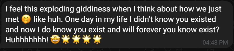 andywellsishere's tweet image. Girl I'm dating right now sent me this. (For context, I hit on her in person, on the street).
Use this as motivation next time you're hesitating to hit on a girl. Go say hi to her - you'll probably make her day.