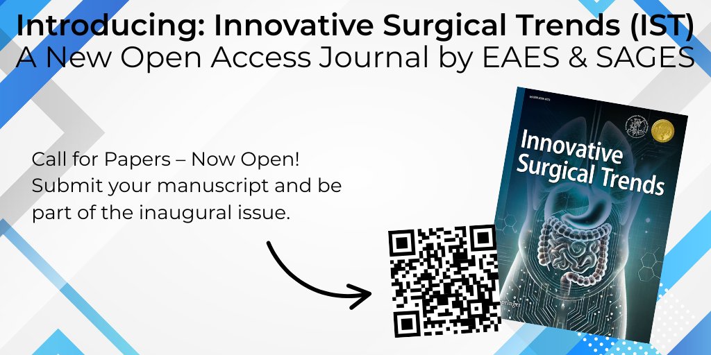 EAES (@eaes_eu) on Twitter photo During #EAES2025 Innovative Surgical Trends (IST) was introduced β a peer-reviewed, open access journal by @EAES_EU & <a href="/SAGES_Updates/">SAGES is in Tampa in 2026!</a>
Focus:
-Surgical innovation
-Video education
-Robotics & tech
-Simulation & training
π Submit now: link.springer.com/journal/44414
#Surgery #OpenAccess During #EAES2025 Innovative Surgical Trends (IST) was introduced β a peer-reviewed, open access journal by @EAES_EU & <a href="/SAGES_Updates/">SAGES is in Tampa in 2026!</a>
Focus:
-Surgical innovation
-Video education
-Robotics & tech
-Simulation & training
π Submit now: link.springer.com/journal/44414
#Surgery #OpenAccess