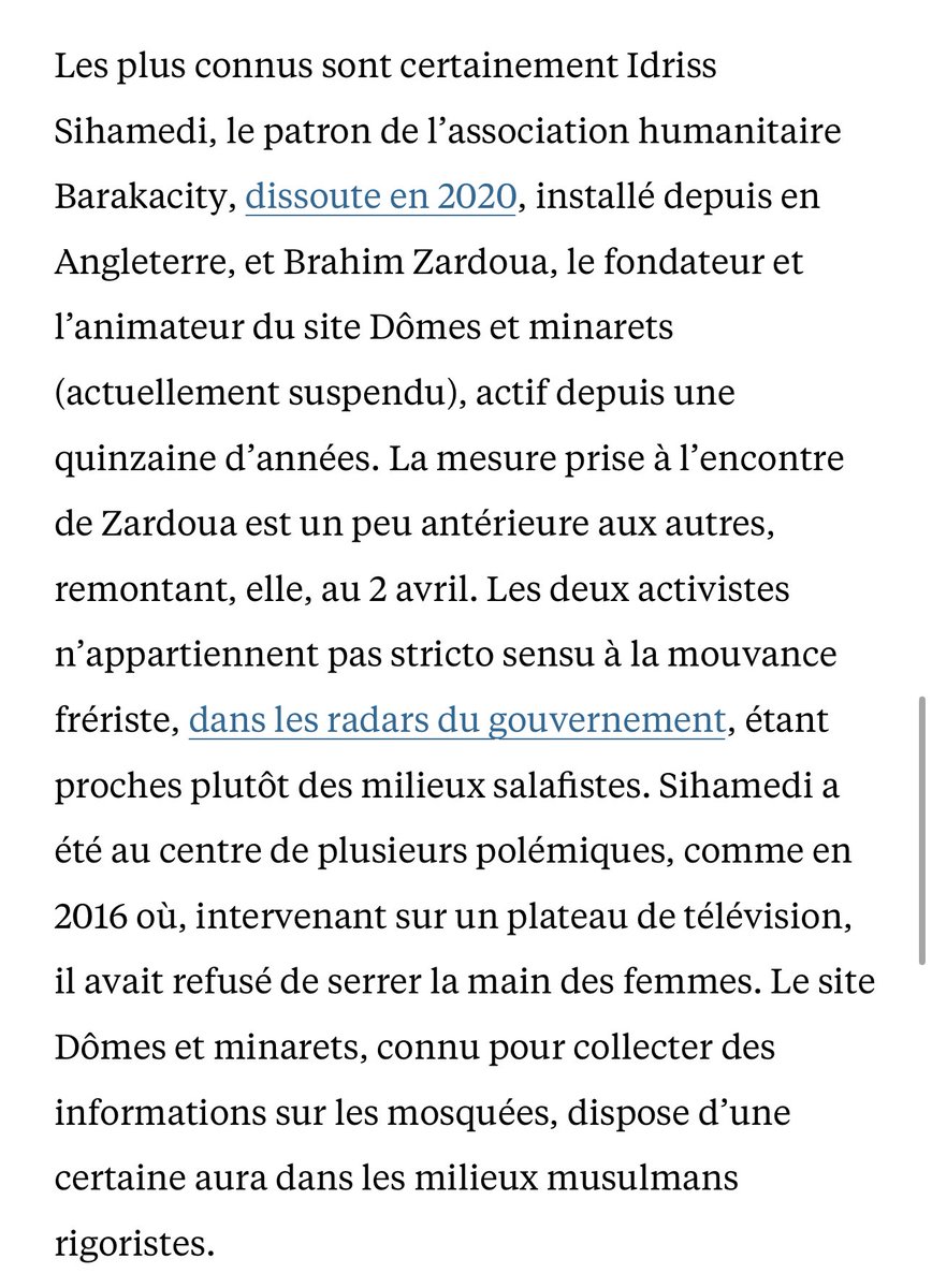 On apprend dans Libé qu’Idriss Sihamedi, le militant islamiste qui veut ouvrir la première chaîne musulmane d’Europe, a été l’objet d’une mesure de gel de ses avoirs par le gouvernement. Pour tout savoir de ce projet de chaîne musulmane : frontieresmedia.fr/societe/safwa-…