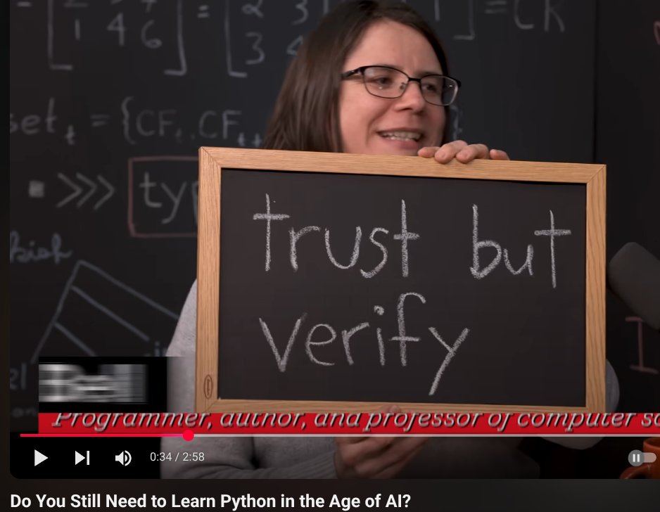 Do You Still Need to Learn Python in the Age of AI?

Kesinlikle, verify ihtiyacı ortadan kalkmadığı sürece programlama dilini öğrenmeliyiz.
youtu.be/hl2IeK4Ogl0?si…