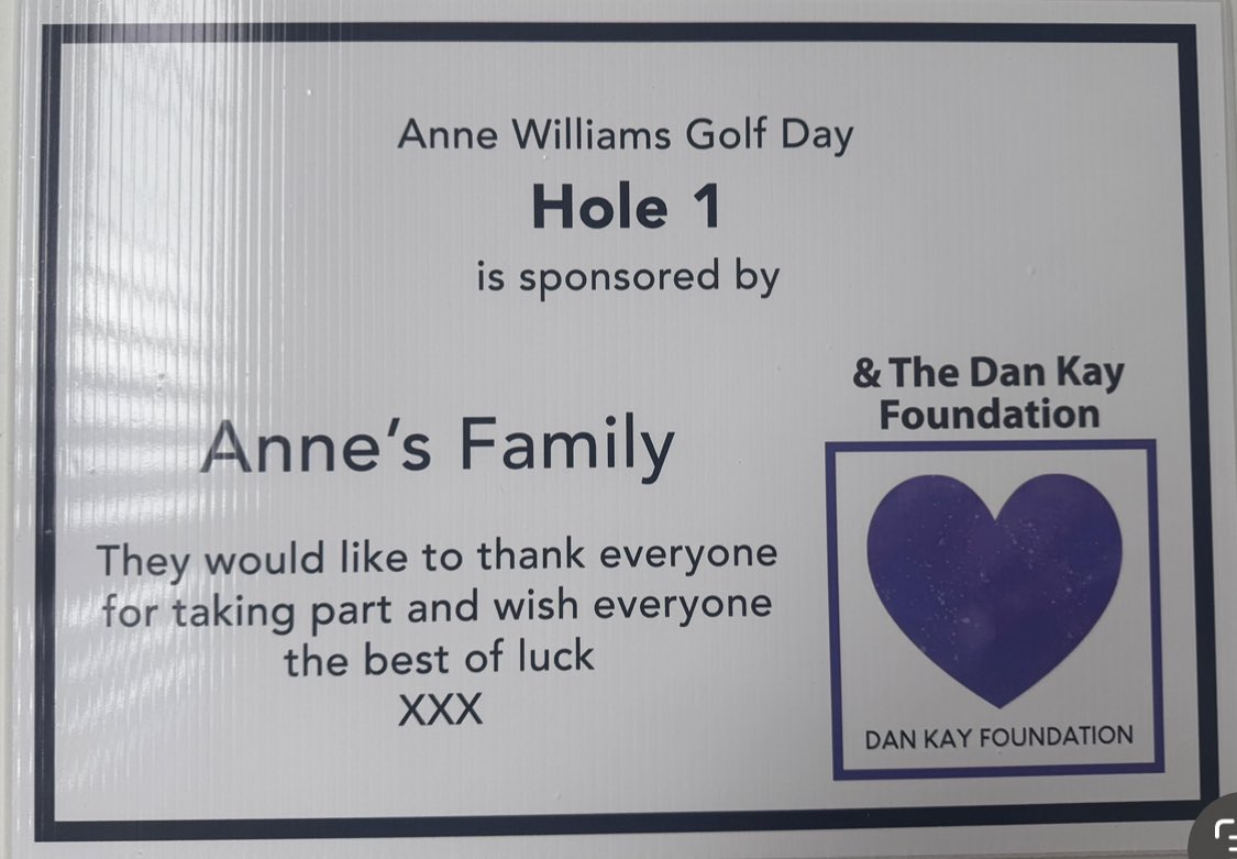 Anne Williams Golf Day (@annewilliamsgo2) on Twitter photo Many Thanks to <a href="/sara79w/">sara williams</a> & <a href="/TheDanKayFou/">The Dan Kay Foundation</a> for sponsoring the 1st hole at today’s #AnneWilliamsGolfDay
justgiving.com/crowdfunding/s… Many Thanks to <a href="/sara79w/">sara williams</a> & <a href="/TheDanKayFou/">The Dan Kay Foundation</a> for sponsoring the 1st hole at today’s #AnneWilliamsGolfDay
justgiving.com/crowdfunding/s…