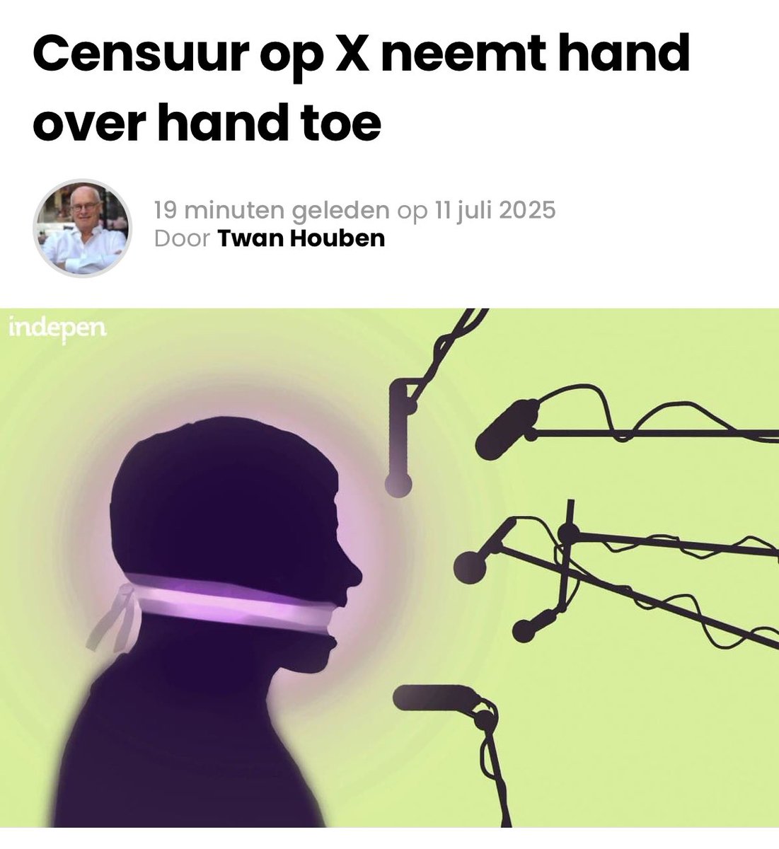 De redactie van Indepen vroeg aan het hoofdkantoor van X in de Benelux hoe het zit met die aangescherpte regels voor Nederland en kreeg dit antwoord:
“Voor Nederland geldt er aanvullend een geopolitiek beleid. In Nederland is het niet toegestaan om promotie te maken rond