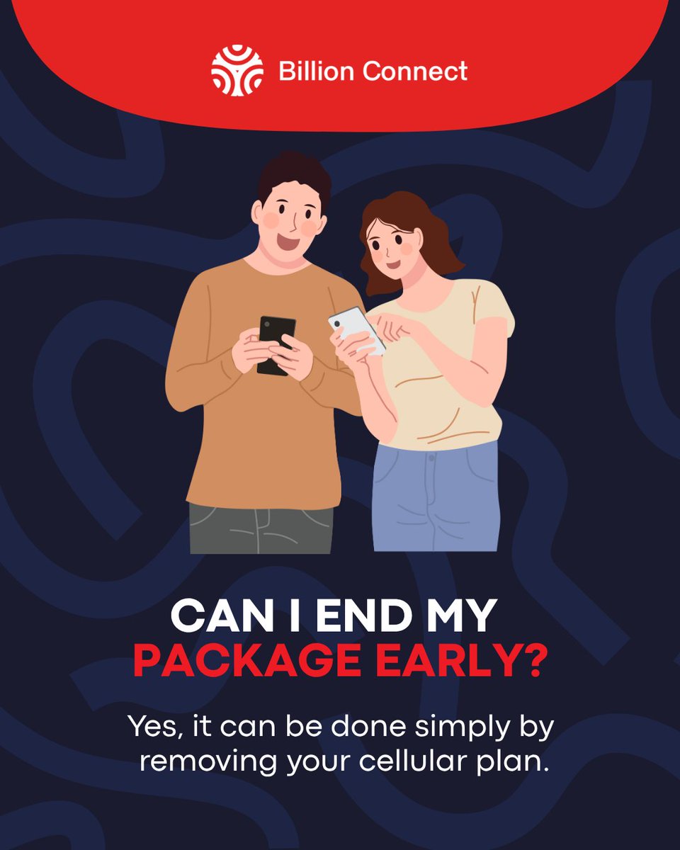 Can I end my package early?
Absolutely! With Billion Connect, it’s simple and hassle-free.

If you no longer need your plan, just remove it from your device settings — no need to reach out to support or go through complicated steps.

You’re in full control of your connection.