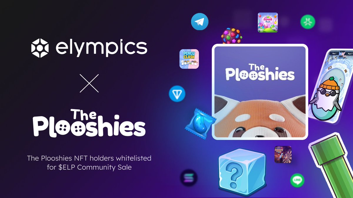 Elympics (@elympics_ai) on Twitter photo Our friends <a href="/ThePlooshies/">The Plooshies</a> just joined the Play2Win movement on Telegram! 🦊
To celebrate our new partnership, all Plooshies NFT holders will be eligible for the $ELP Community Sale.
Welcome to the new wave of entertainment! 🌊 Our friends <a href="/ThePlooshies/">The Plooshies</a> just joined the Play2Win movement on Telegram! 🦊
To celebrate our new partnership, all Plooshies NFT holders will be eligible for the $ELP Community Sale.
Welcome to the new wave of entertainment! 🌊