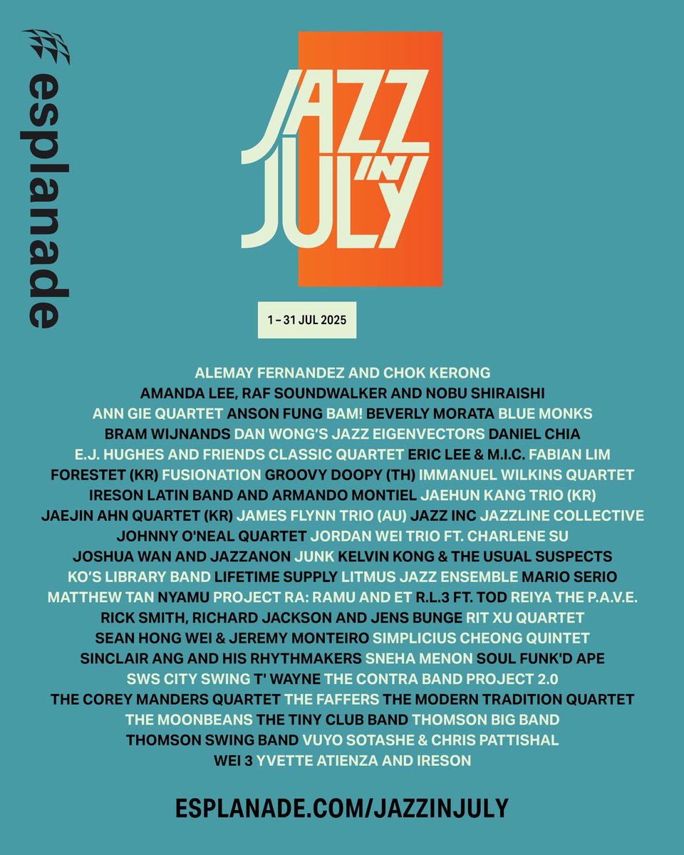 reiya_terakubo's tweet photo. \  NEWS  /

7/19(sat) シンガポールのフェス
〈Jazz in July 2025〉に出演決定📣

https://t.co/NUX6C1Nrwd https://t.co/icy8GAyn3N